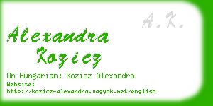 alexandra kozicz business card